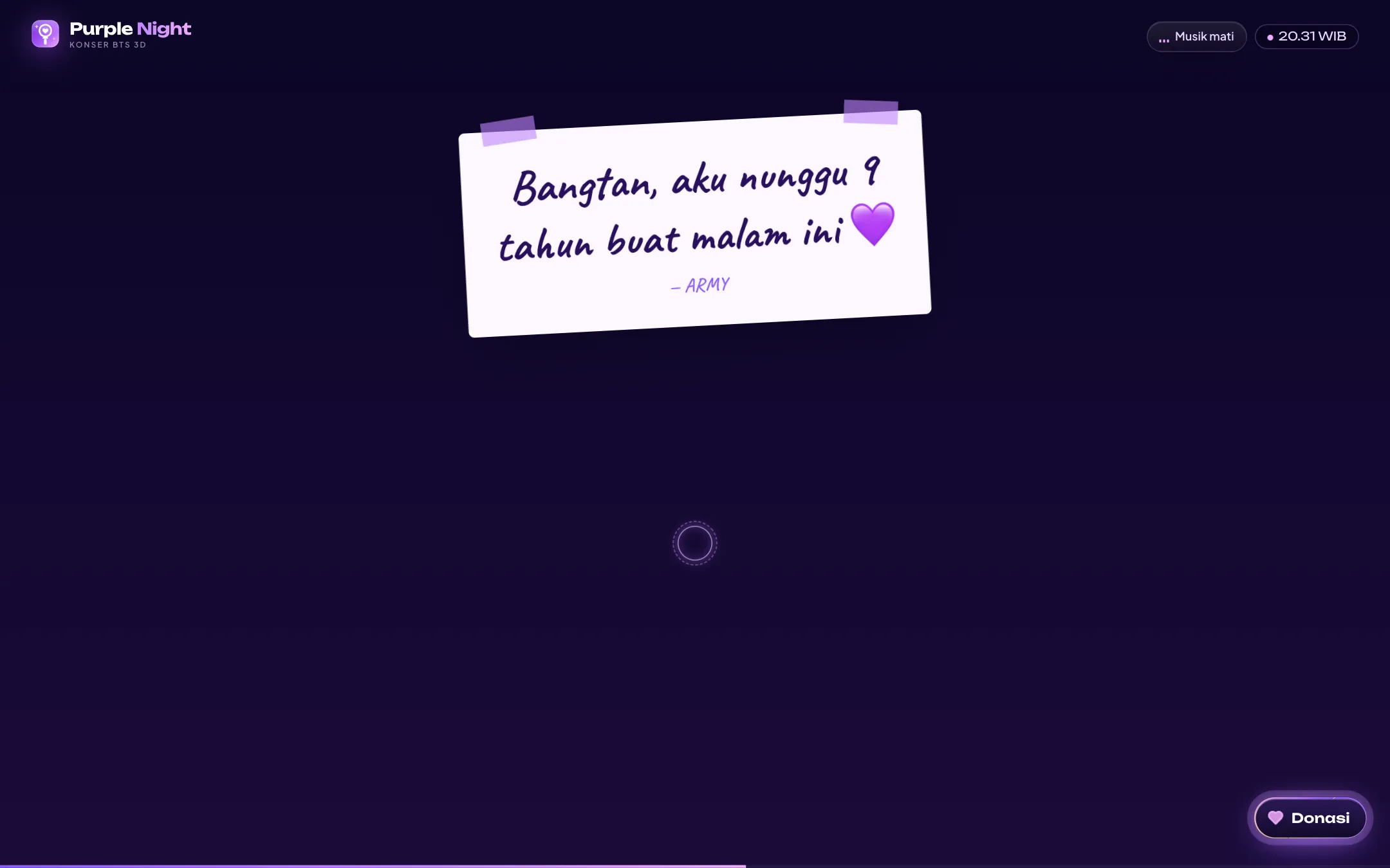 Tampilan desktop website Purple Night