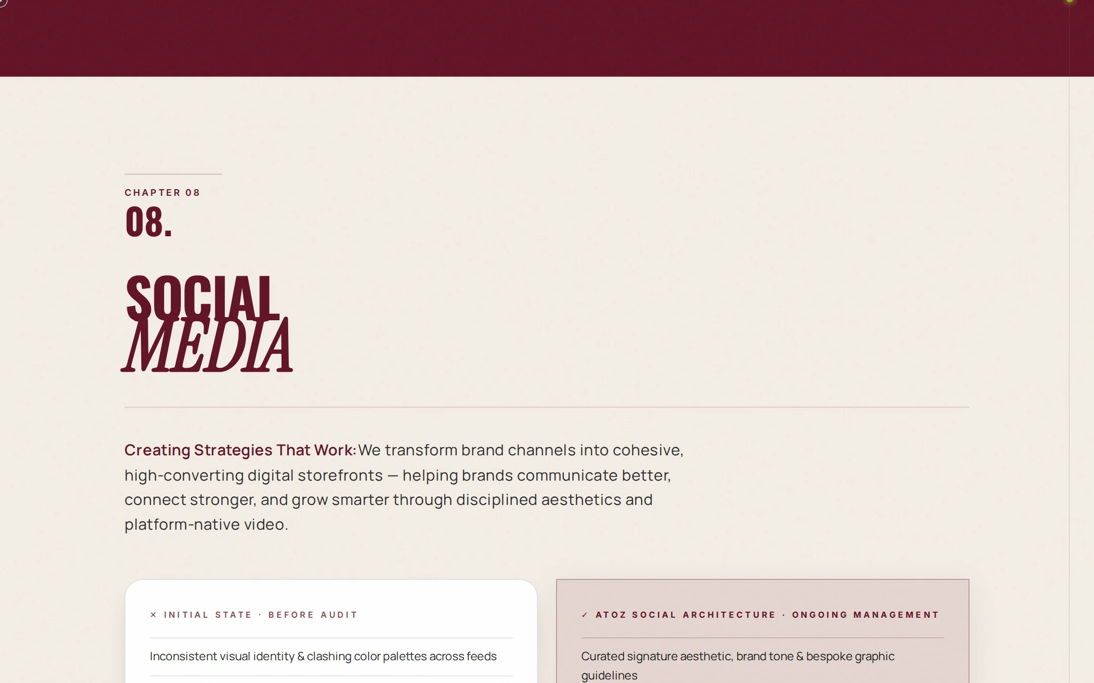 Tampilan desktop website AtoZ Management