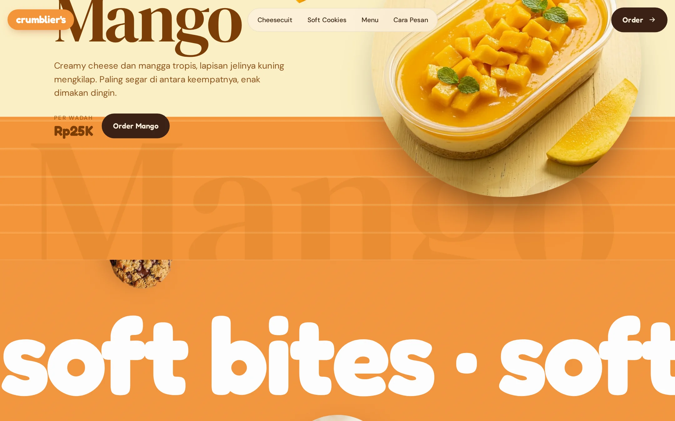Tampilan desktop website crumblier's